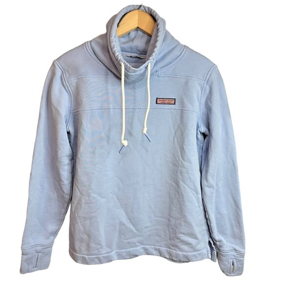 Vineyard‎ Vines Pullover Sweatshirt Funnel Neck Drawstring Baby Blue Women's XXS - Picture 1 of 6